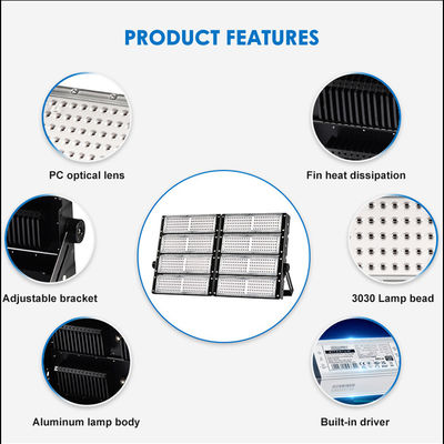 উচ্চ মাস্ট আউটডোর এলইডি স্টেডিয়াম আলোকসজ্জা সামঞ্জস্যযোগ্য রঙের তাপমাত্রা আইপি 66 জলরোধী এসএমডি 3030/2835 চিপ