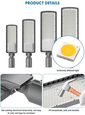 উচ্চ উজ্জ্বলতা AC85-265V 3000K থেকে 6500K LED রোড লাইট হাইওয়েস সিটি স্ট্রিট পার্কিং লট