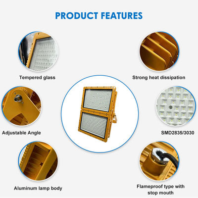 শিল্পভিত্তিক ATEX LED ফ্লাডলাইট, ক্লাস I বিভাগ 1 রেটিং, IP66 সুরক্ষা এবং 5000K কুল হোয়াইট আলো