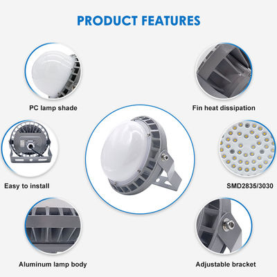 IP65 জলরোধী শিল্প উচ্চ বে লাইট, 5500-6500K রঙের তাপমাত্রা এবং অ্যালুমিনিয়াম + টেম্পারড গ্লাস নির্মাণ সহ