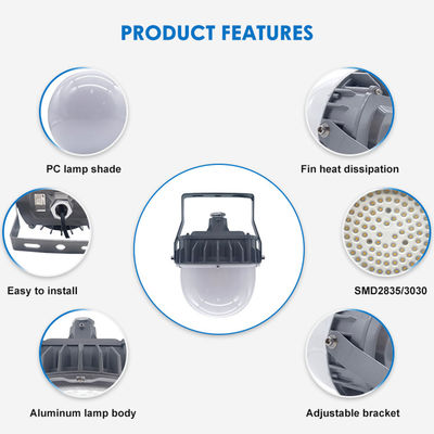 আইপি 65 ওয়াটারপ্রুফ এক্সপ্লোশন প্রুফ লিনিয়ার লাইট 50W 100W 150W এলইডি বিপজ্জনক অবস্থান আলোকসজ্জা অ্যালুমিনিয়াম টেম্পারেড গ্লাস সহ