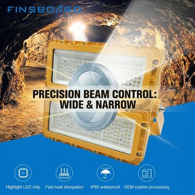 300W বিস্ফোরণ প্রমাণ LED ফ্লাড লাইট IECEx জোন 1 জোন 2 বিপজ্জনক এলাকা 39000lm IP66 ডাই-কাস্ট অ্যালুমিনিয়াম ADC12