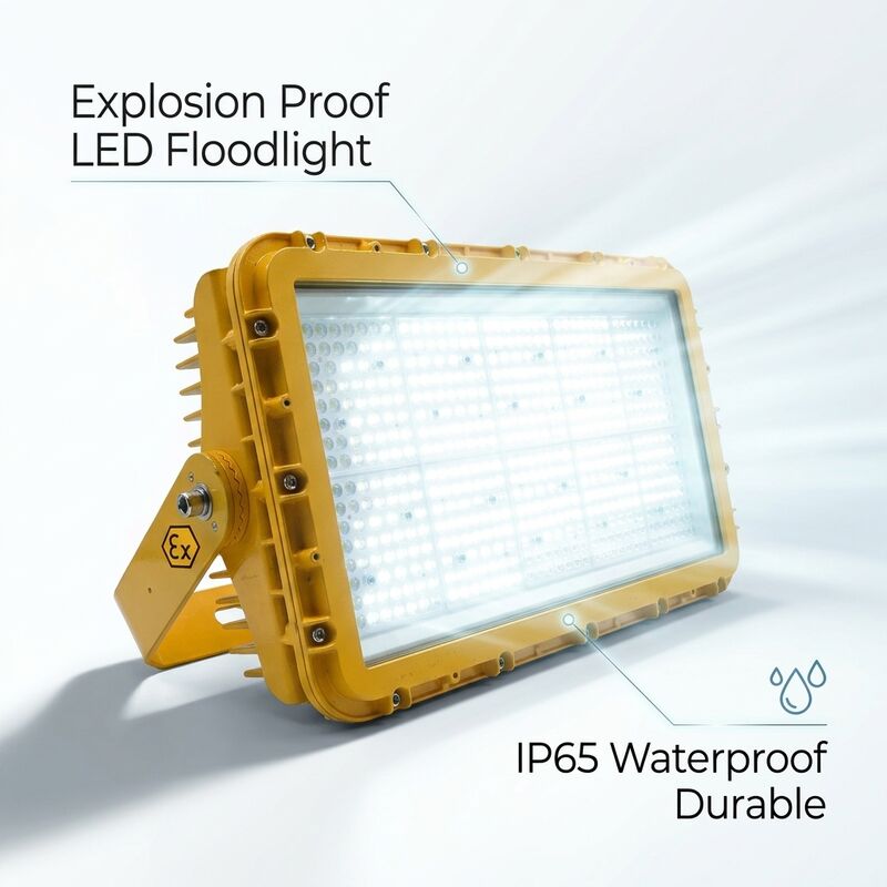 600W বিস্ফোরণ প্রমাণ LED ফ্লাড লাইট IECEx কমপ্যাক্ট হাই-ডেনসিটি মেরিন অফশোর 72000lm IP67 কপার-ফ্রি অ্যালুমিনিয়াম অ্যালয়
