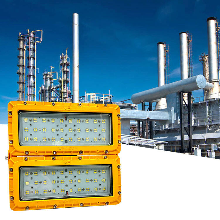 300W LED বিস্ফোরণ প্রতিরোধী বন্যা আলো 60° ওয়াল মাউন্ট প্রক্রিয়া পাইপ র্যাক হলুদ ATEX IIB T6 IP65 RFEPL8280 আলো