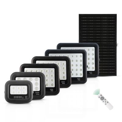 কালো ABS সোলার লাইট রিমোট কন্ট্রোল 50w 100w 200w 300w 400w 500w LED সোলার ফ্লাড লাইট