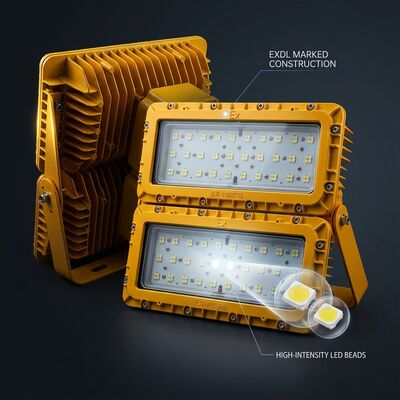 LUMILEDS LM-80 600W LED বিস্ফোরণ-প্রমাণ ফ্লাড লাইট ATEX Ex db mb IIb T6 72000LM IP65 বৃহৎ এলাকা বিপজ্জনক আলো